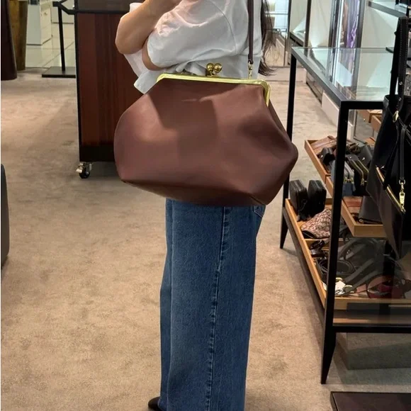 Coach kisslock large Dark Brown Leather Bag brand new with tags - Picture 7 of 7